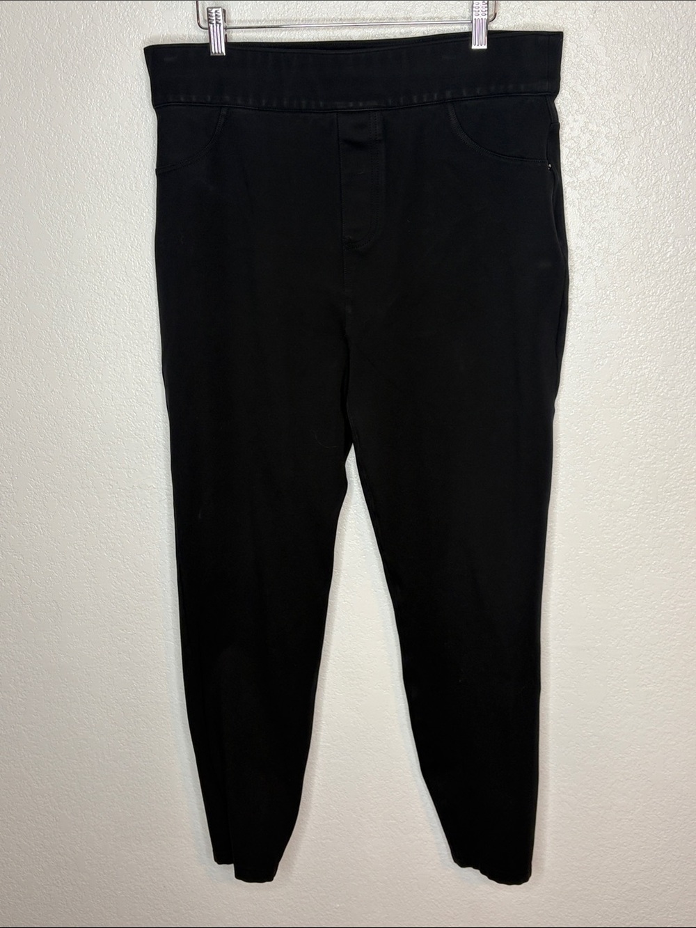 Spanx Black Slim Ankle Fit Ponte Knit Slimming Pants Size 2X Tall Classic Office